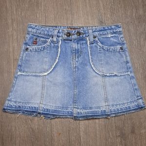 2000's LEI Denim Jean Skirt Frayed Hem Juniors Small Mini Skirt